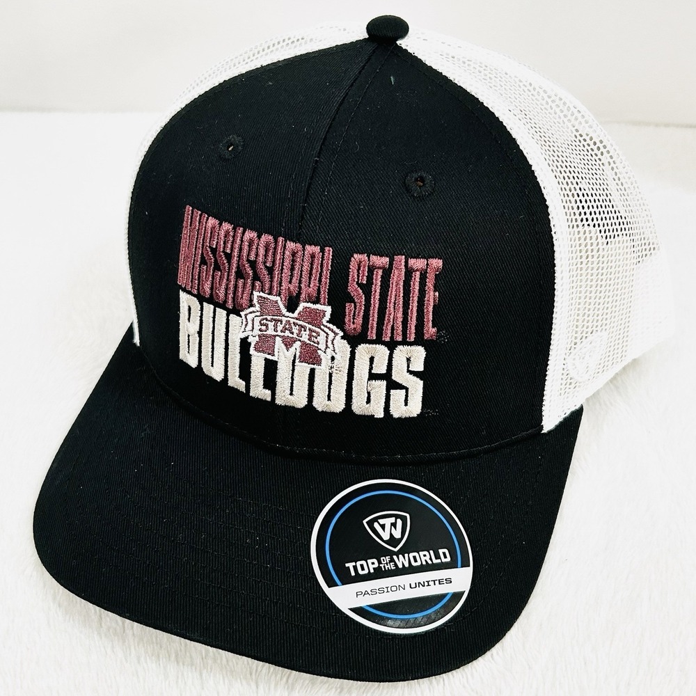 Mississippi State Bulldogs Top of the World Stock Pile Trucker Hat Cap Snapback